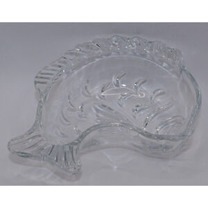 Studio Nova by Mikasa Glass Leaping Fish Shaped Nut/Candy Bowl Dish 6"